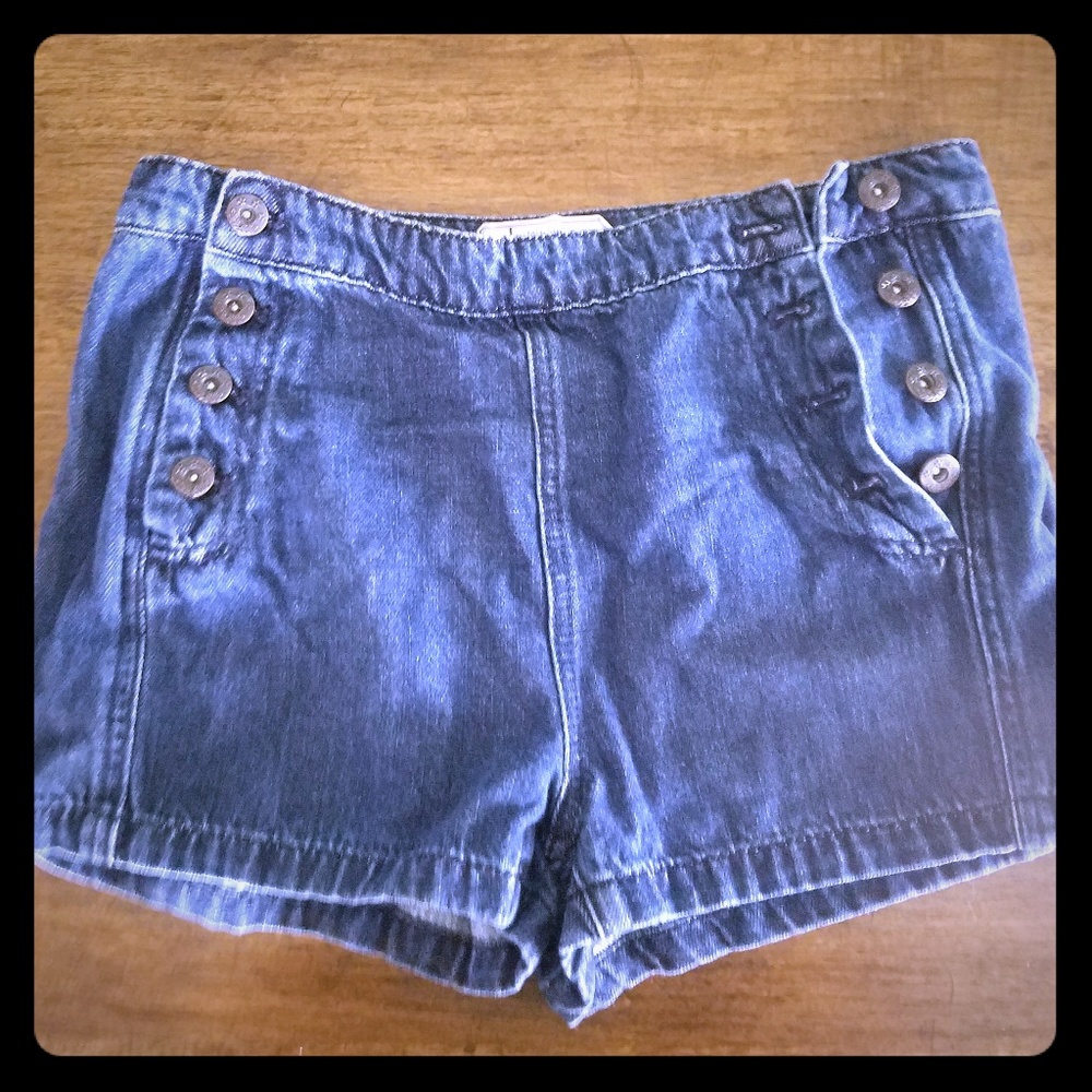 Free people high waisted sailor button fly shorts